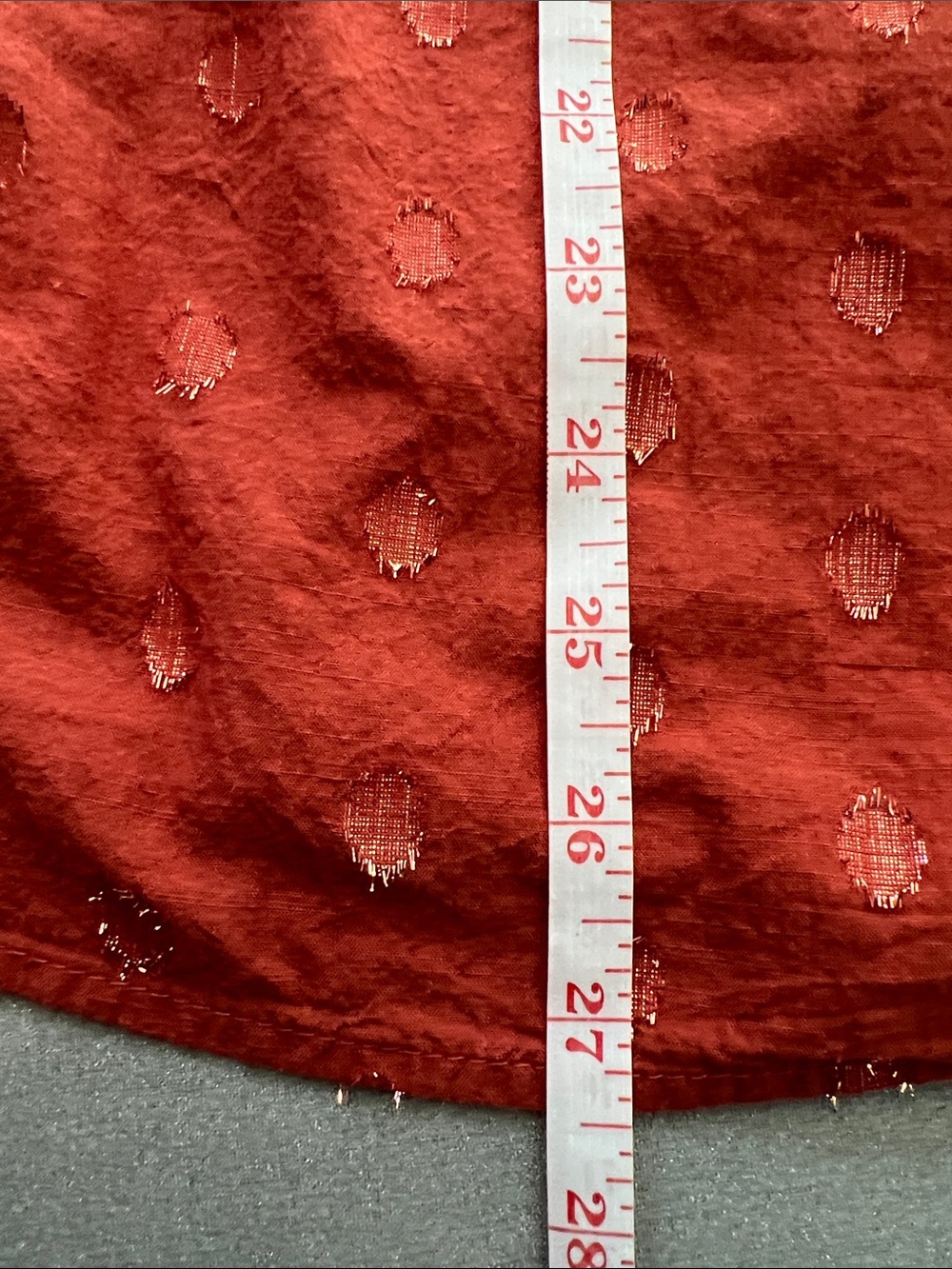 LC Lauren Conrad | Womenâs Rust Red Off-Shoulder Peasant Top Metallic Dots Sz 0X - Picture 15 of 16